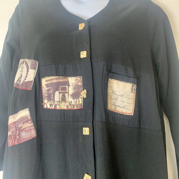 NWT Vintage COUNTRYWEAR CASUALS Plus Womens Dress Patchwork XL Long Sleeve - Picture 5 of 10